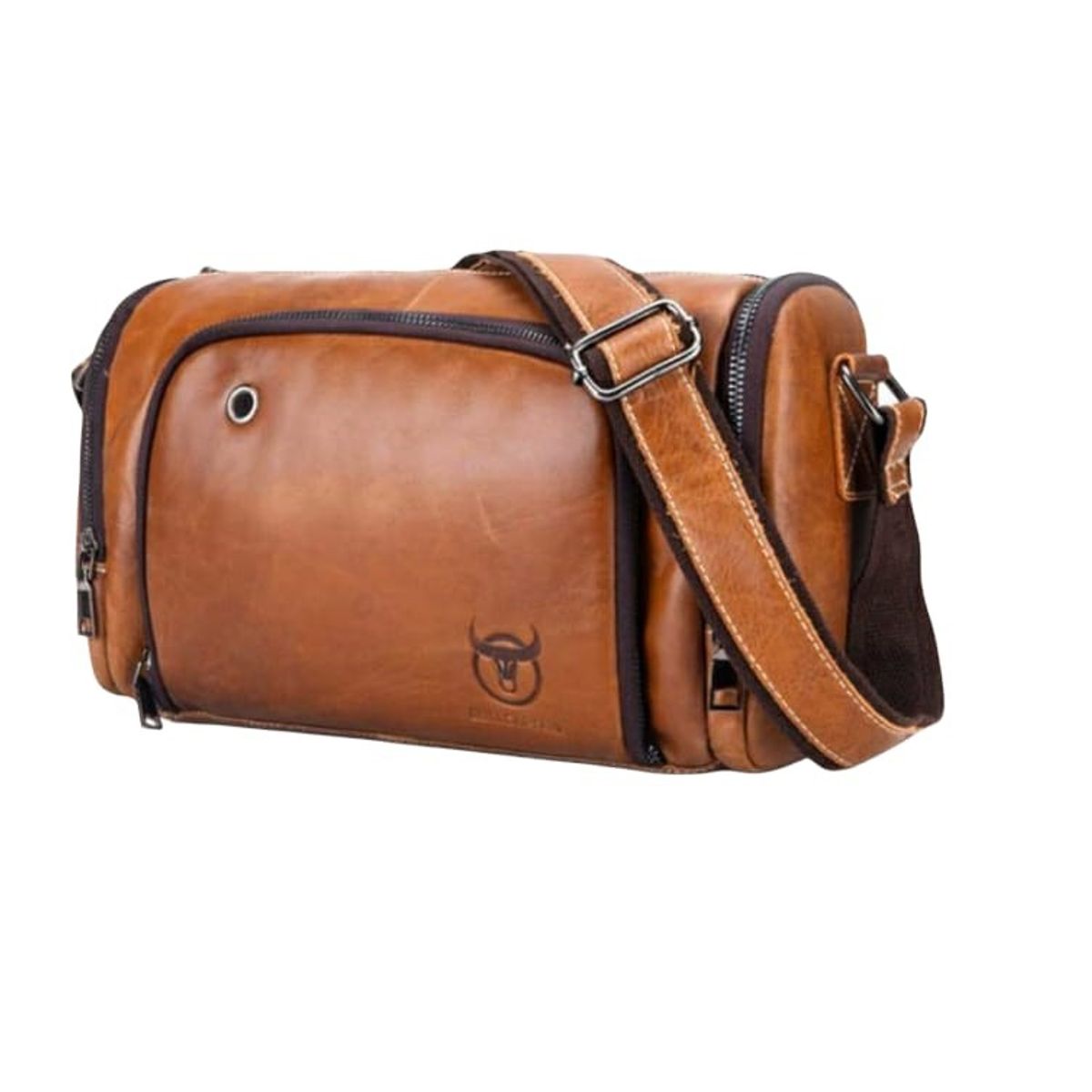 GENERICO - Bolso Bandolera Cuero Genuino Bull Captain Mod Deportivo