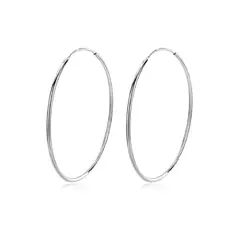 SILVER HEART - Aros Argolla Lisa 10mm. en Plata Fina 925