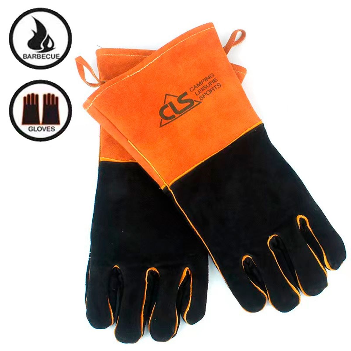 DEFENSOR FOREVER - Guantes Para Asado De Cuero Orange