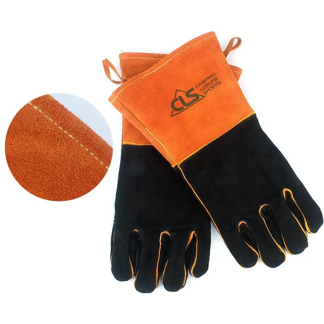 DEFENSOR FOREVER - Guantes Para Asado De Cuero Orange