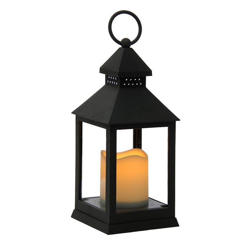 VGO - Fanal Plastico Con Vela Led Fn1024 Neg Vgo