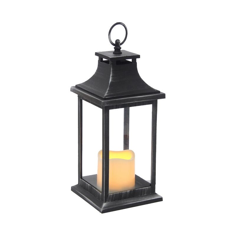 VGO - Fanal Plastico Con Vela Led Fn1330 Neg Vgo