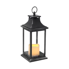 VGO - Fanal Plastico Con Vela Led Fn1330 Neg