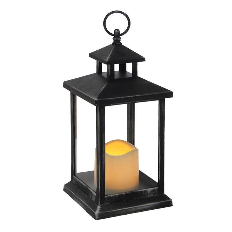 VGO - Fanal Plastico Con Vela Led Fn1430 Neg Vgo