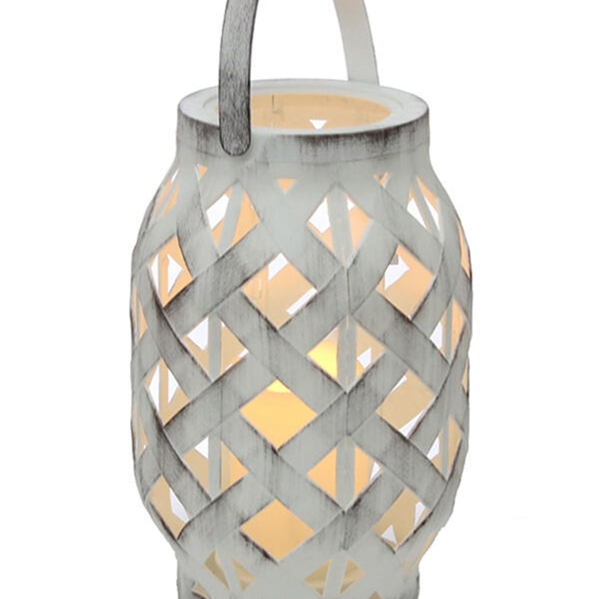 VGO - Fanal Plastico Con Vela Led Fn1623 Blc Vgo