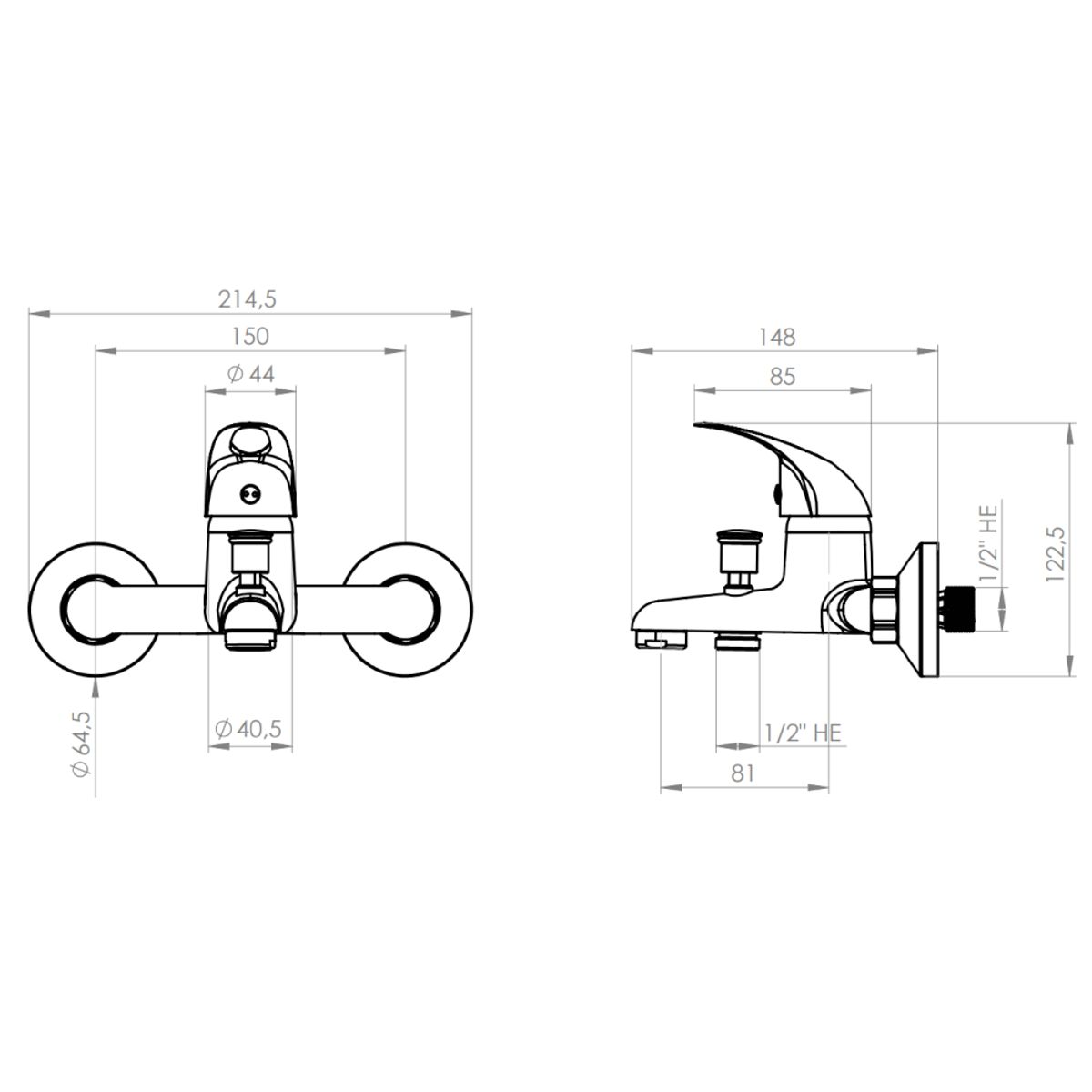 PMB - Monomando Tina Ducha Maine Cromo