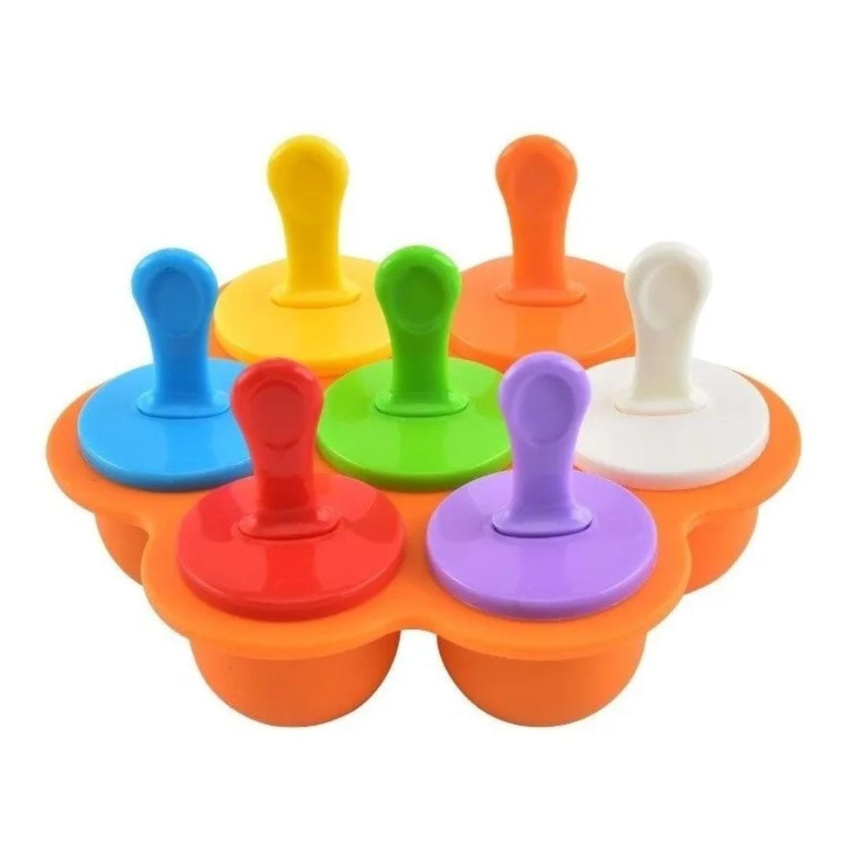 GENERICO - Molde Silicona para helado tamaño bebe Naranja