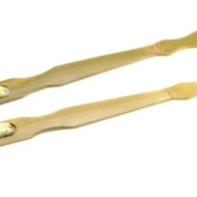 GENERICO - Pack De 2 Rasca Espalda Madera Bambu Con Masajeador Rascador