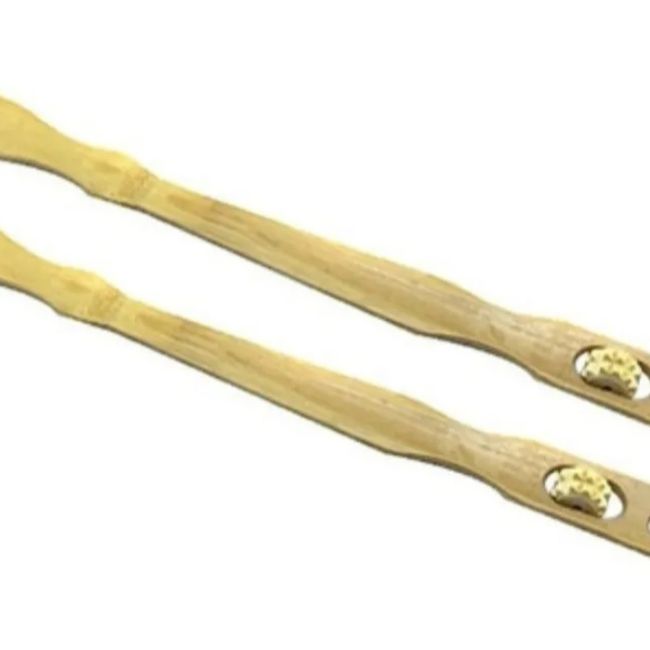 GENERICO - Pack De 2 Rasca Espalda Madera Bambu Con Masajeador Rascador