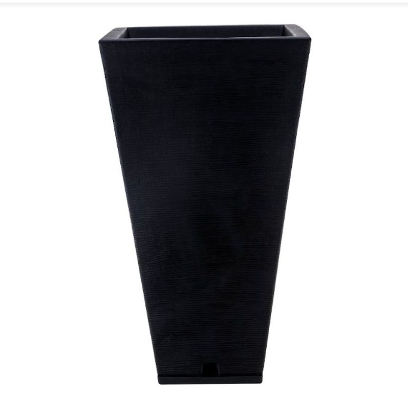 FLORIDIS - MACETERO FLORIDIS NEGRO ZURIQUE 74CM ALTO CON PLATO