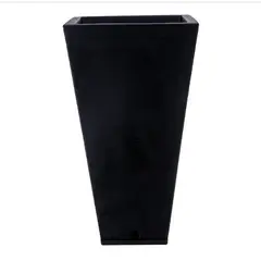FLORIDIS - MACETERO NEGRO ZURIQUE 74CM ALTO CON PLATO
