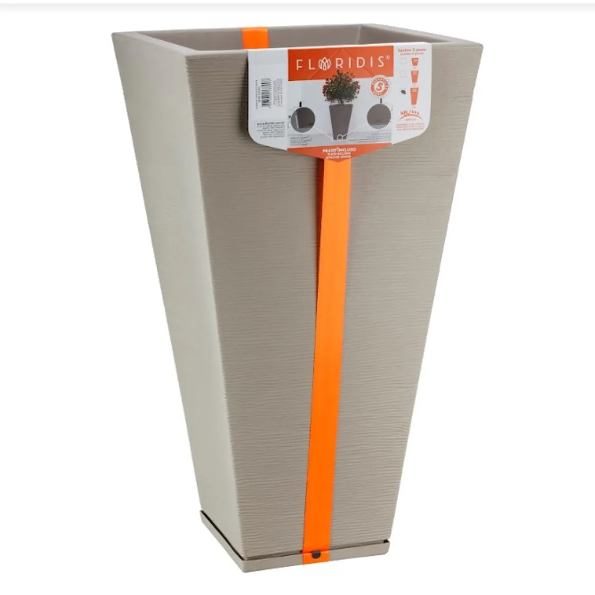 FLORIDIS - MACETERO FLORIDIS BEIGE ZURIQUE 74CM ALTO CON PLATO