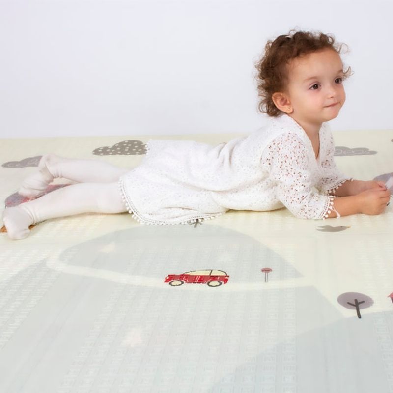 BRIC - Alfombra Antigolpe Bebe Plegable Reversible Animales Globos