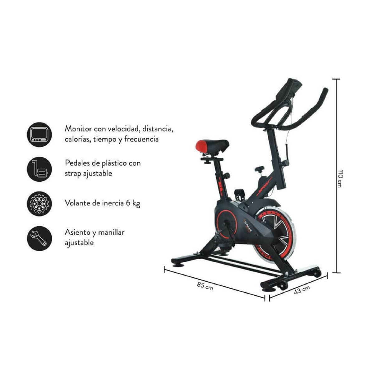 ULTIMATE FITNESS - BICICLETA DE SPINNING Z100 PRO