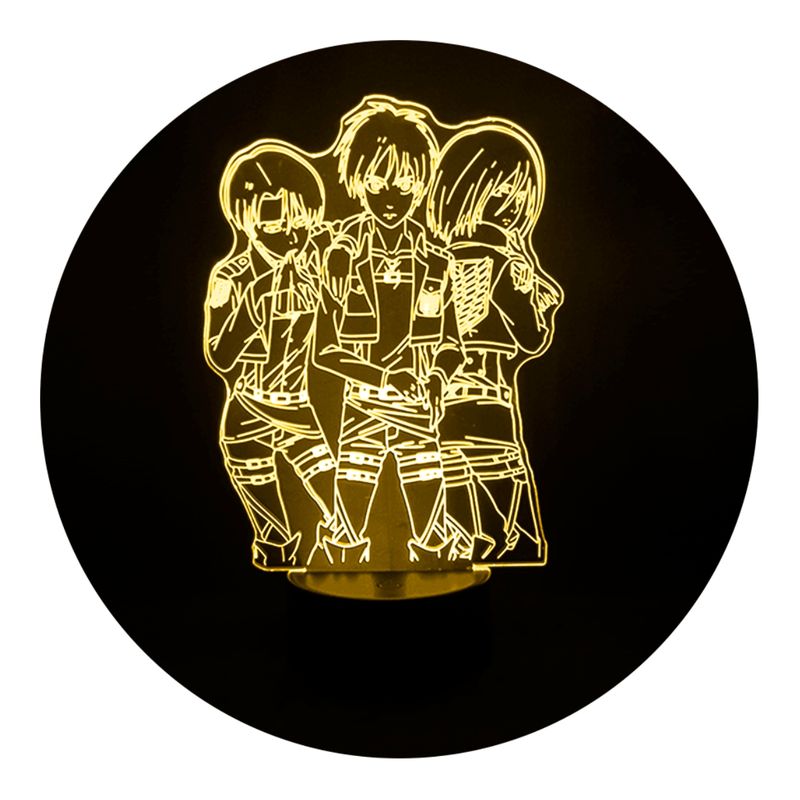 3DILUTION - Lampara Escritorio Levi Eren Mikasa Shingeki Base Negra