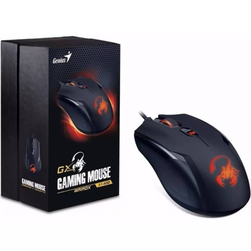GENIUS - Mouse Gamer Genius Gaming Ammox X1-400 Negro USB 400-3200 DPI
