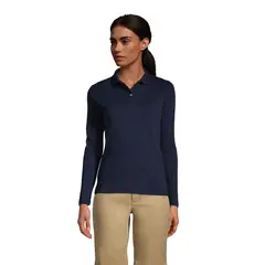 90 GRADOS - Polera Pique Mujer Manga Larga Azul Marino