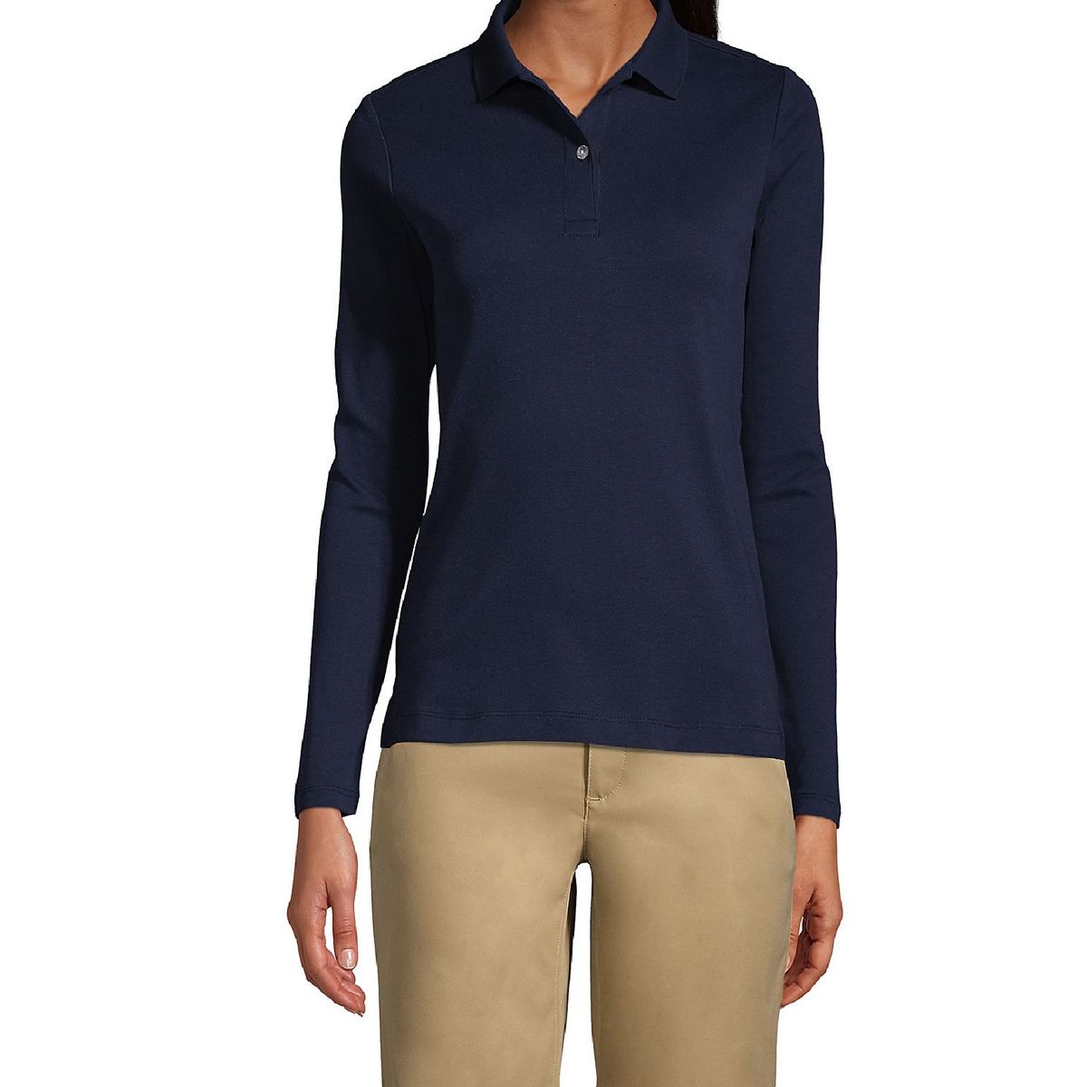 90 GRADOS - Polera Pique Mujer Manga Larga Azul Marino