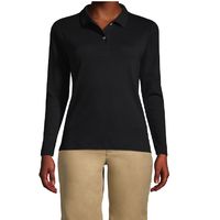Polera Pique Mujer Manga Larga Negra