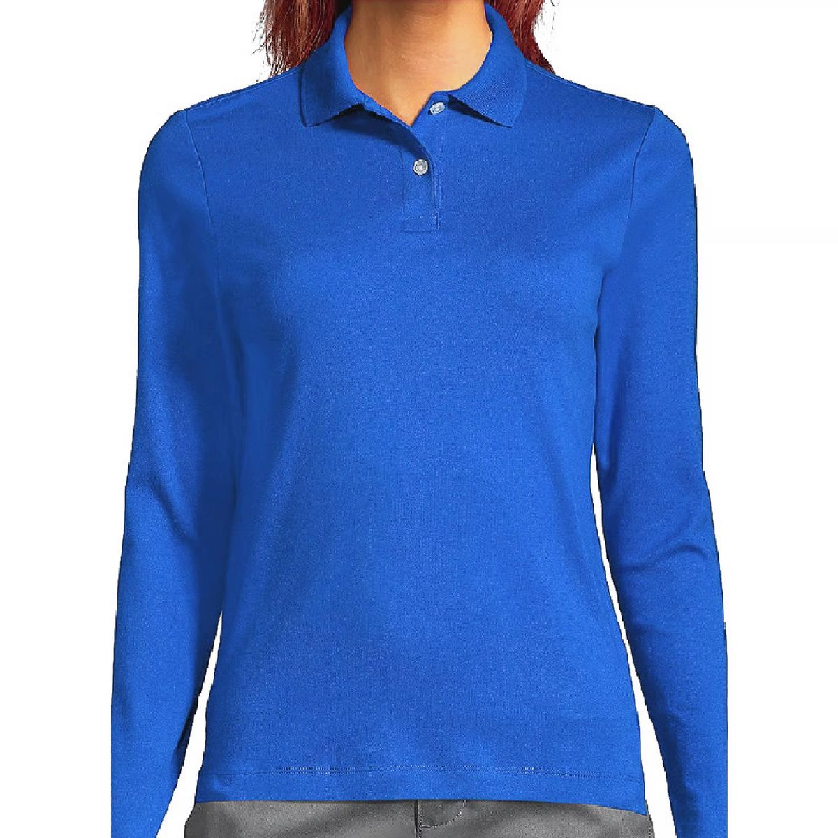 90 GRADOS - Polera Pique Mujer Manga Larga Azulina