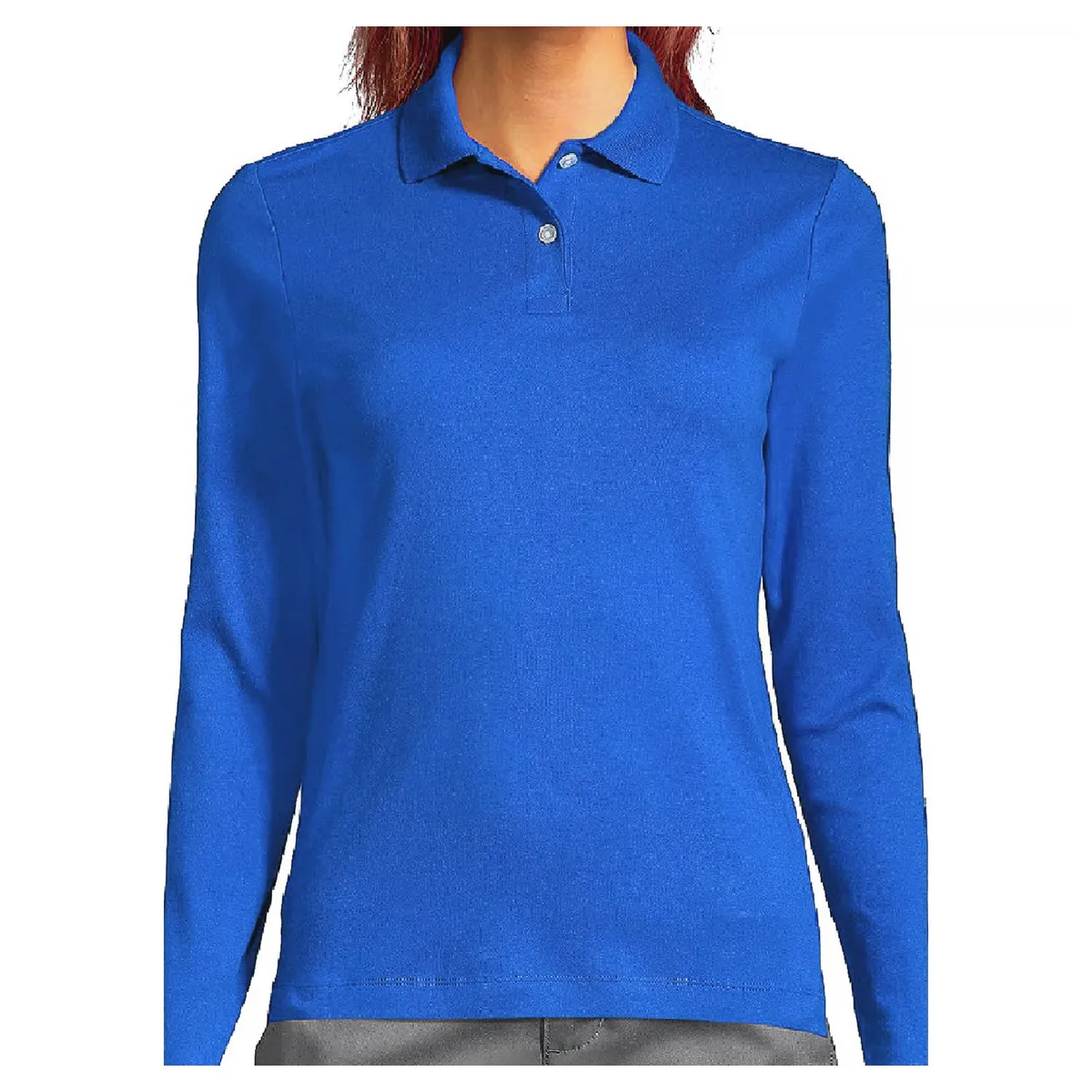 90 GRADOS - Polera Pique Mujer Manga Larga Azulina