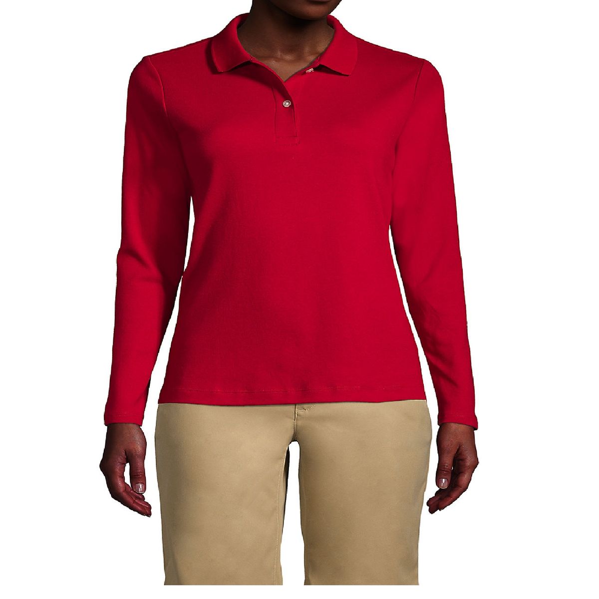 90 GRADOS - Polera Pique Mujer Manga Larga Roja