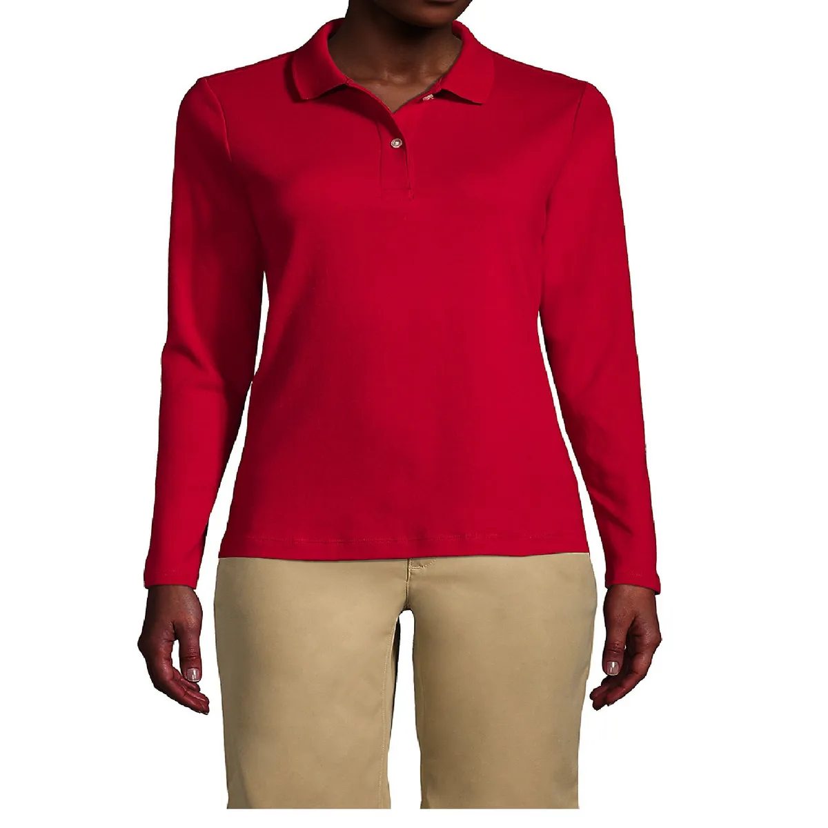 90 GRADOS - Polera Pique Mujer Manga Larga Roja