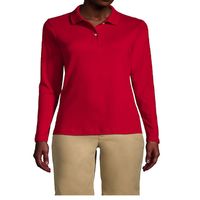 Polera Pique Mujer Manga Larga Roja