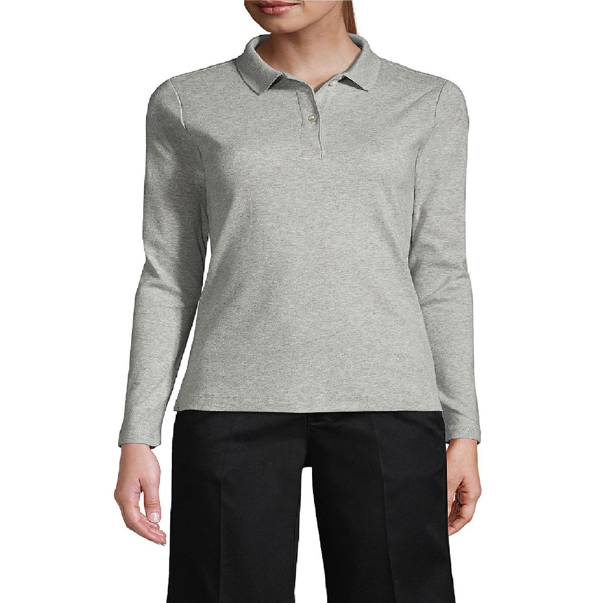 90 GRADOS - Polera Pique Mujer Manga Larga Gris