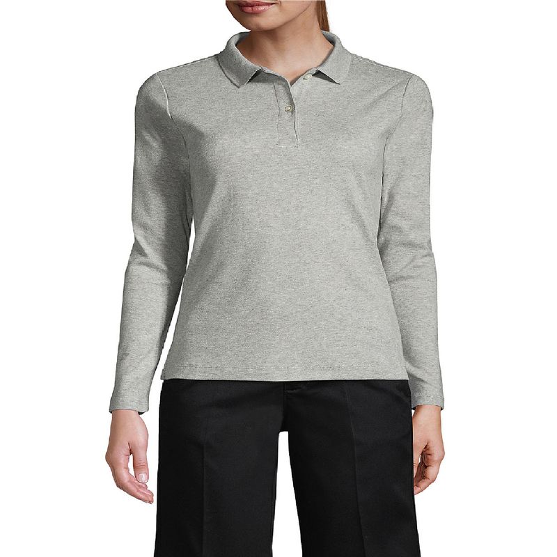 90 GRADOS - Polera Pique Mujer Manga Larga Gris