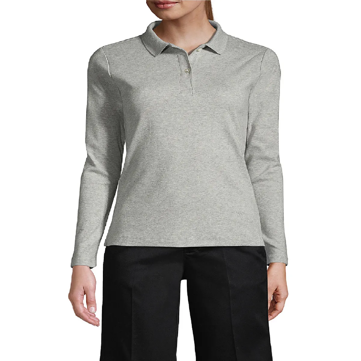 90 GRADOS - Polera Pique Mujer Manga Larga Gris