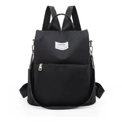 BJ HOGAR - Mochila cartera antirrobo impermeable mujer Negro Liso