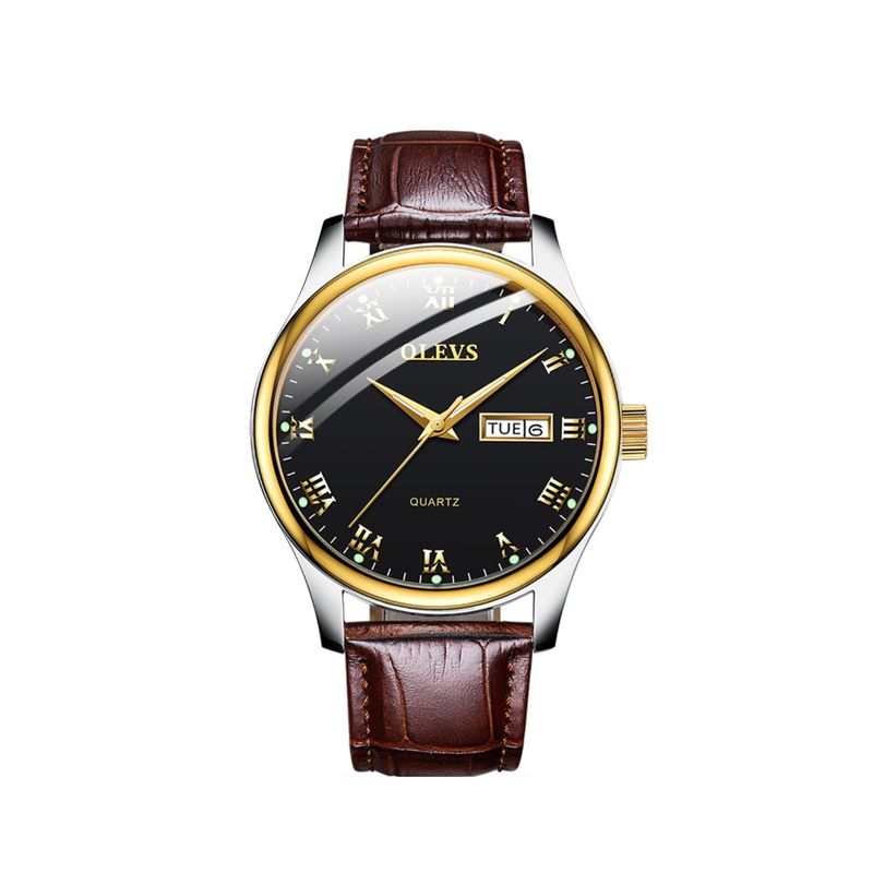 GENERICO - Reloj De Lujo Hombre Olevs Cuarzo Correa De Cuero Mod Roman