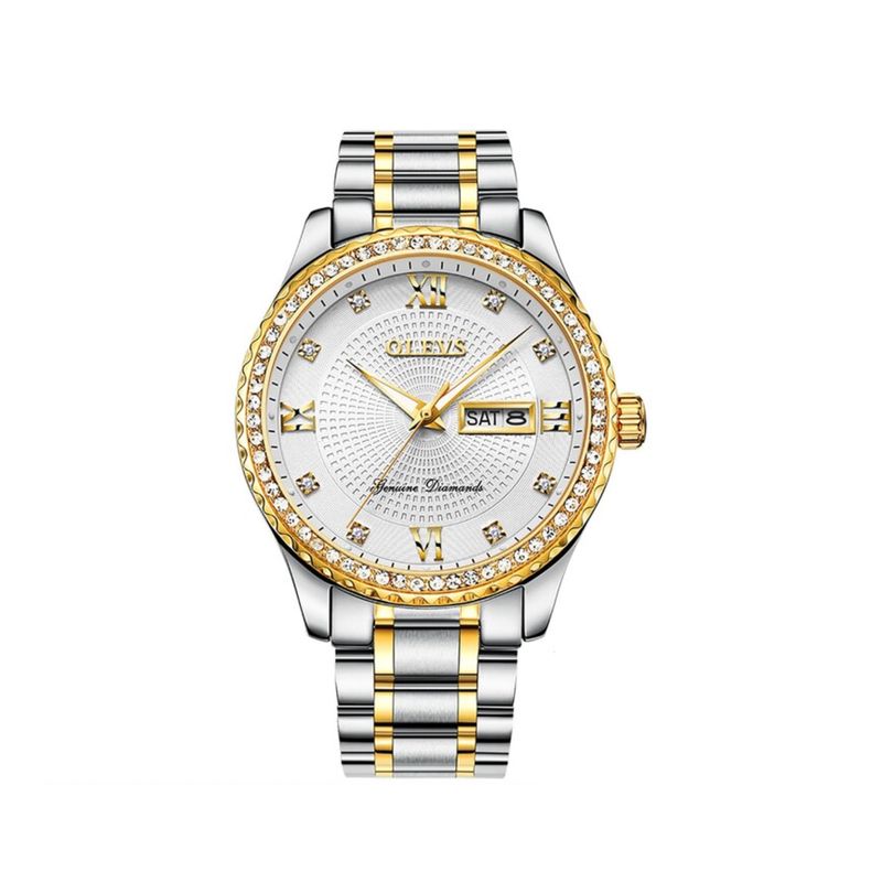 GENERICO - Reloj De Lujo Hombre Olevs Cuarzo Correa Acero Mod Stones