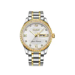 GENERICO - Reloj De Lujo Hombre Olevs Cuarzo Correa Acero Mod Stones