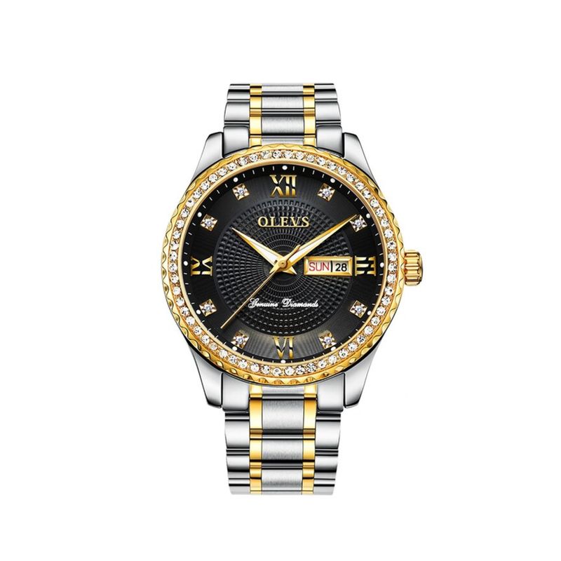 GENERICO - Reloj De Lujo Hombre Olevs Cuarzo Correa Acero Mod Stones