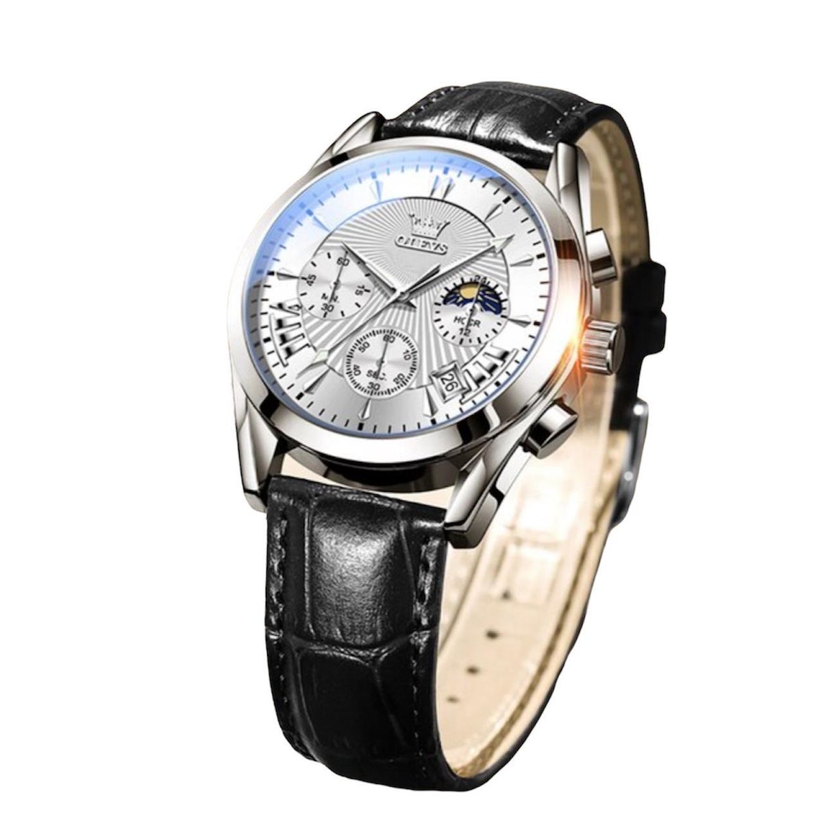 GENERICO - Reloj De Lujo Hombre Olevs Cuarzo Correa Cuero Mod Reflex