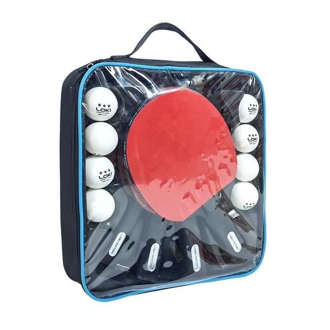LOKI - Set 4 Paletas De Ping Pong Loki Nivel Inicial + 8 Pelotas