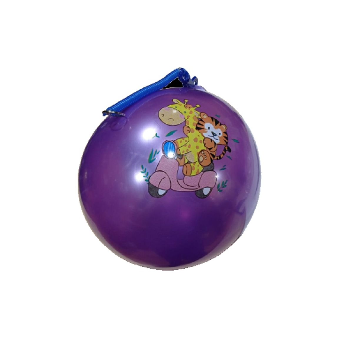 HAMELIN - Pelota De Goma MORADA Con Asa Y Resorte Para Colgar
