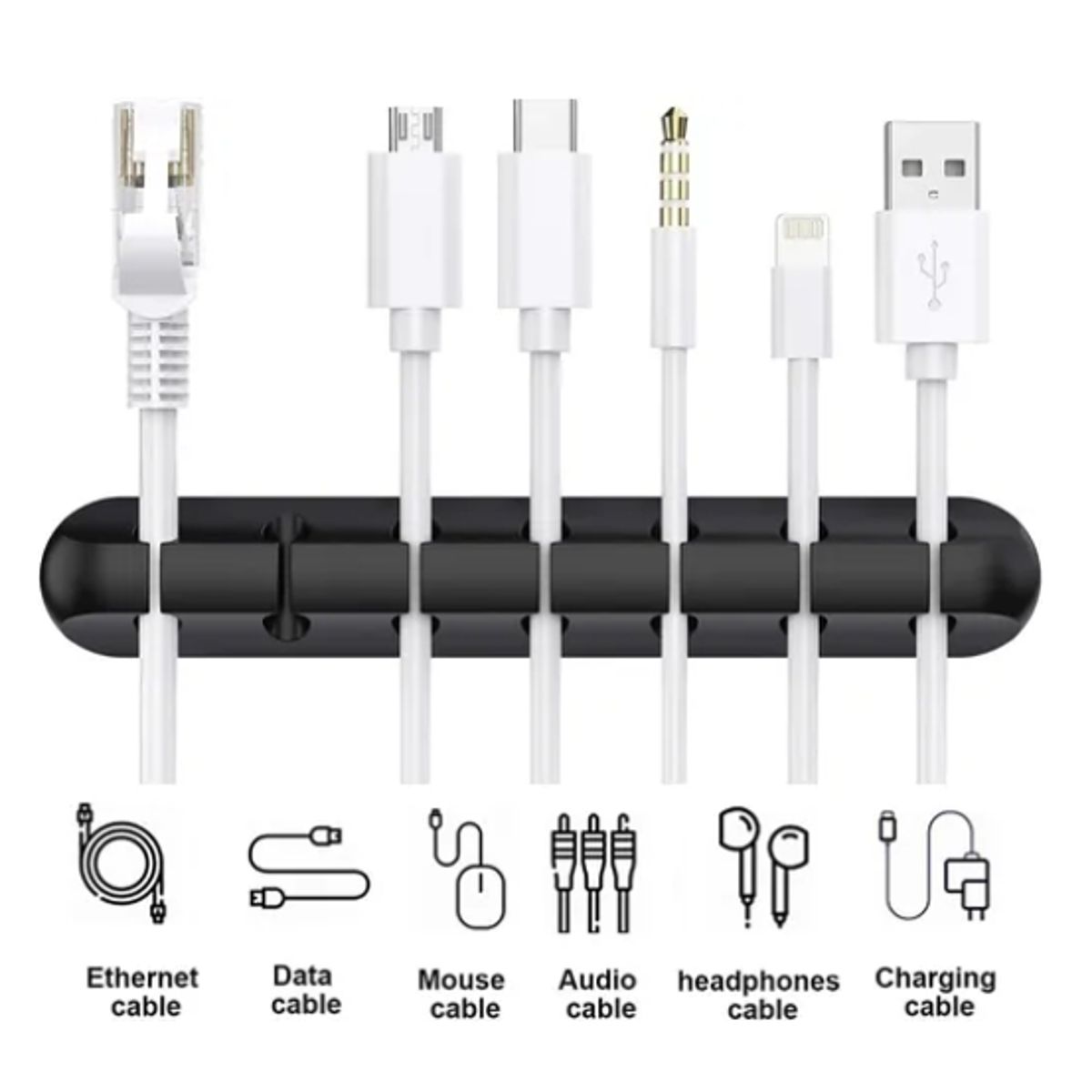 ESHOPANGIE - Organizador De Cables De Silicona 7 Ranuras