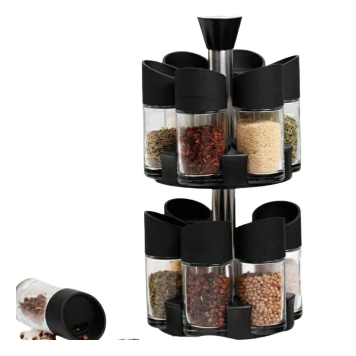 GENERICO - SET ESPECIEROS CONDIMENTOS 12PCS Negro