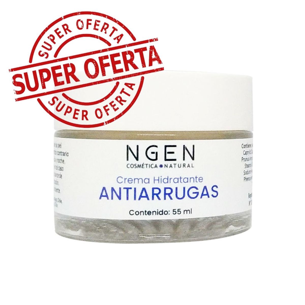 COSMETICA NATURAL NGEN - Crema Antiarrugas con Ácido Hialurónico 55 ml.-