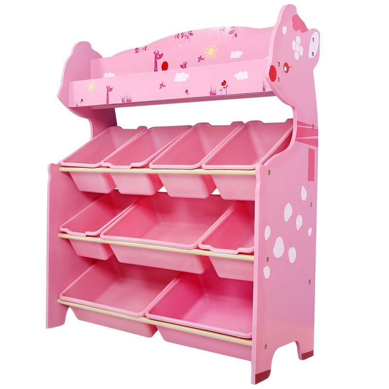 ONSHINE - ORGANIZADOR DE JUGUETES ROSADO 9 CAJAS CON REVISTERO ONSHINE