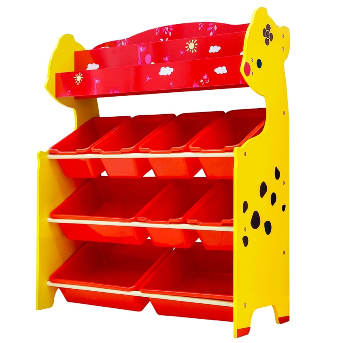 ONSHINE - ORGANIZADOR DE JUGUETES ROJO 9 CAJAS CON REVISTERO ONSHINE