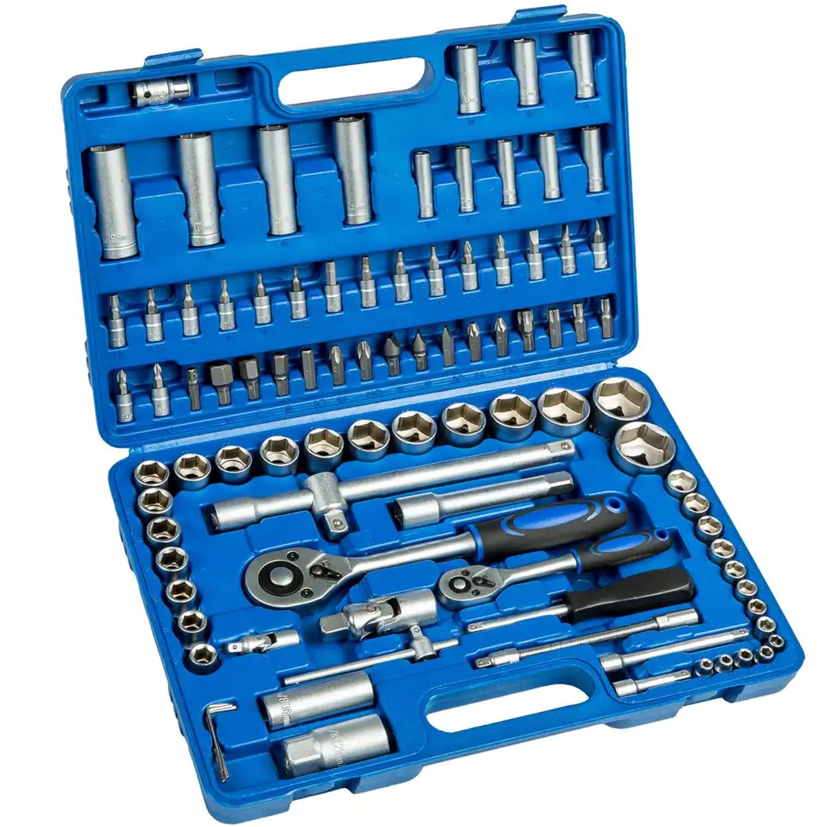 GENERICO - Set Caja Herramientas Llaves y Dados 94 Piezas 1/2 1/4