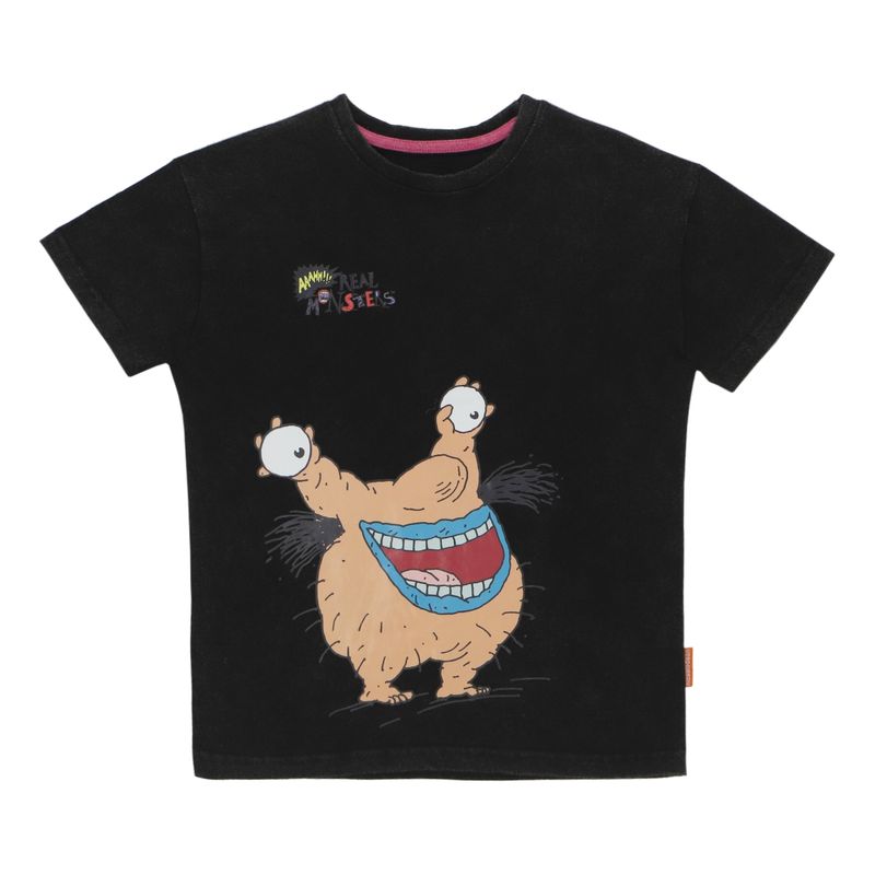 NICKELODEON - POLERA MANGA CORTA REAL MONSTER ACERO