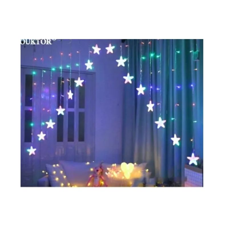 GENERICO - Luces Led Cascada Cortina Estrellas En V 7311 Colores Jp Ideas