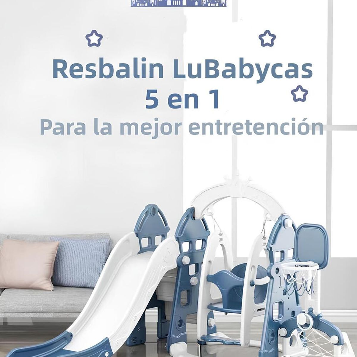 LUBABYCAS - Resbalin Columpio 5 En 1 Con Accesorios Rosado Lubabycas