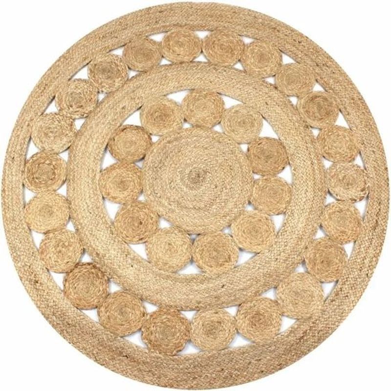 DECOGREEN - ALFOMBRA YUTE REDONDA 122CM DELHI