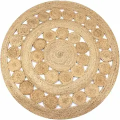DECOGREEN - ALFOMBRA YUTE REDONDA 122CM DELHI